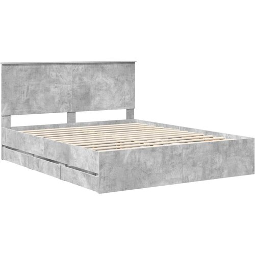  Krevetna konstrukcija s ladicama Betonski sivi 160 x 200 cm Slike