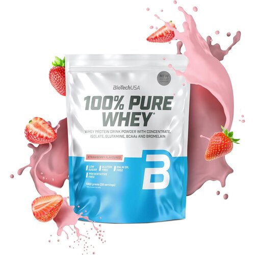 Biotechusa 100% pure whey &amp;ndash; premium izolat surutke sa 24g proteina po obroku - le&amp;scaron;nik 2.27kg Slike