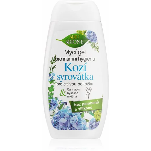 Bione Cosmetics Kozí Syrovátka ženski gel za prhanje za intimno higieno za občutljivo kožo 260 ml
