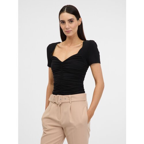 Orsay Women's Black T-Shirt with Short Sleeves - Women Cene