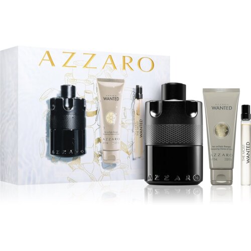 Azzaro The Most Wanted darovni set parfemska voda 100 ml + parfemska voda 10 ml + gel za tuširanje Wanted 75 ml za muškarce Cijene