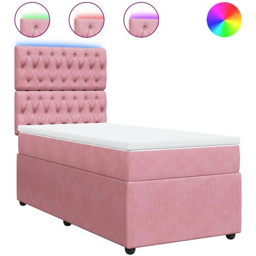 vidaXL Box spring postelja z vzmetnico roza 100x200 cm žamet, (21305505) Cene