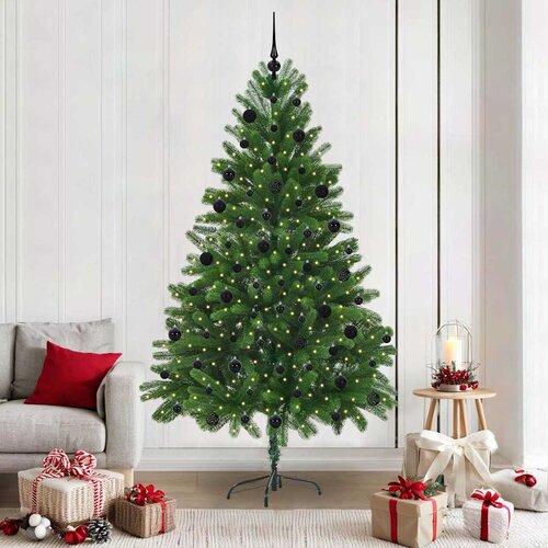  Božićno drvce s 300 LED svjetlima s stalakom Zelena 210 cm PE Cene