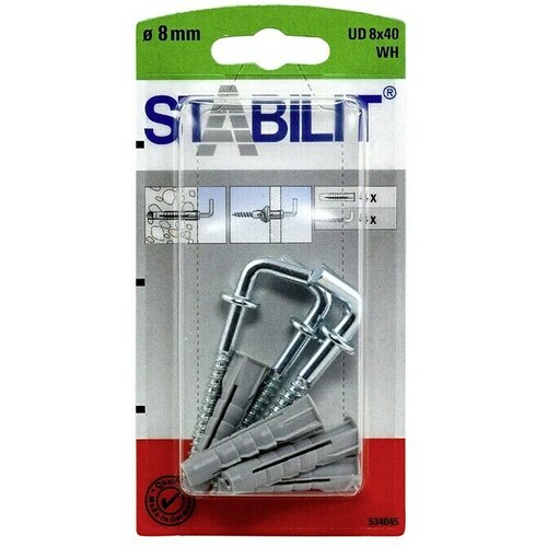 STABILIT Set univerzalnih tipli (Duljina tiple: 40 mm, S kukom, Ukupan broj komada: 4 Kom.) Slike
