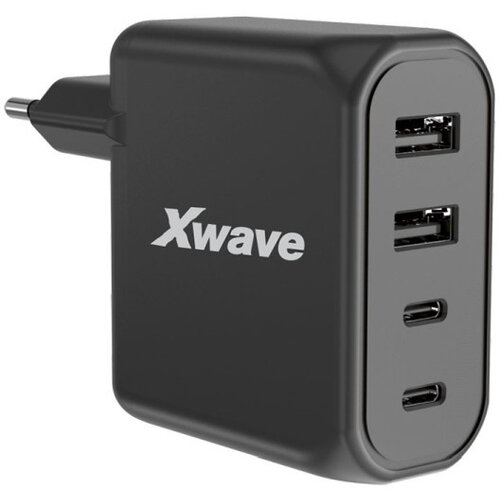 X Wave GaN100-2A2C GaN ultra-brzi punjac 100w, 2USB-A + 2USB-C, za mobilne tablete Crni Slike