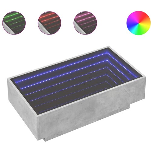Maison Chic Klubska mizica - kavna mizica - Nizka mizica LED betonsko siva 90x50x30 cm inženirski les, (21754047) Cene
