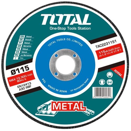 Total brusna ploča za metal 115x6x22,2mm TAC2231151 Cene