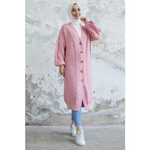 InStyle Evia Buttons Knitwear Cardigan - Powder Slike