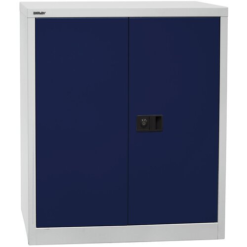 BISLEY Omara s krilnimi vrati UNIVERSAL, VxŠxG 1000 x 914 x 400 mm, 1 polica, 2 nivoja, svetlo siva / oxfordsko modra Cene