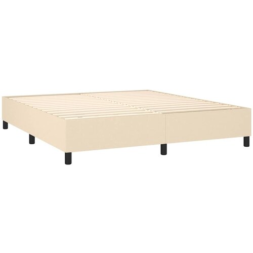  Krevet s oprugama i madracem krem 160x200 cm od tkanine Slike