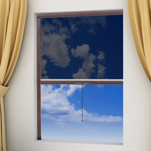vidaXL Rjava spuistna mreža proti insektom za okna 60 x 150 cm