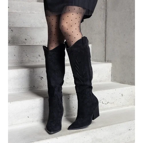 D/CEO Black cowboy boots Aurore