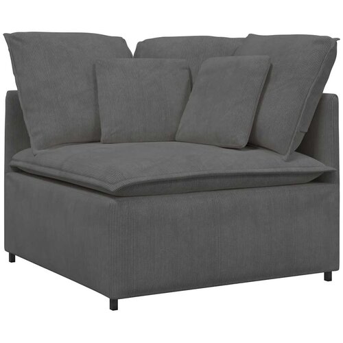  Modularna sofa s jastucima, korduro tkanina, tamno siva Slike