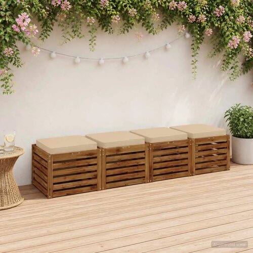  Jastučići za sjedalo od 4 dijela VUGHT 4 pcs 100% poliester - Krem (melange) 50 x 50 cm 4 Cijene
