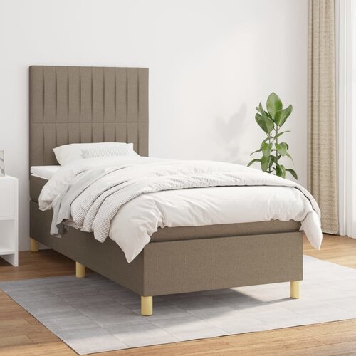 The Living Store Box spring postelja z vzmetnico taupe 100x200 cm blago - Box Spring Postelja, (21513215) Slike
