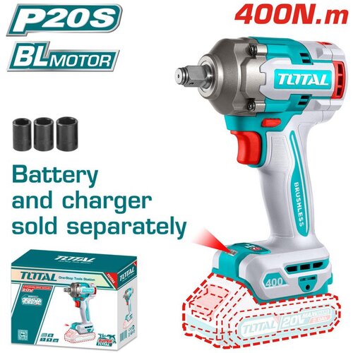 Total bl-litijum-jonski udarni odvijač 1/2",20v, 400Nm, solo TIWLI20401 Cene