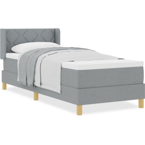 vidaXL Postelja s &scaron;katlastim vzmetenjem z vzmetnico Svetlo siva 80x200 cm Tkanina Cene