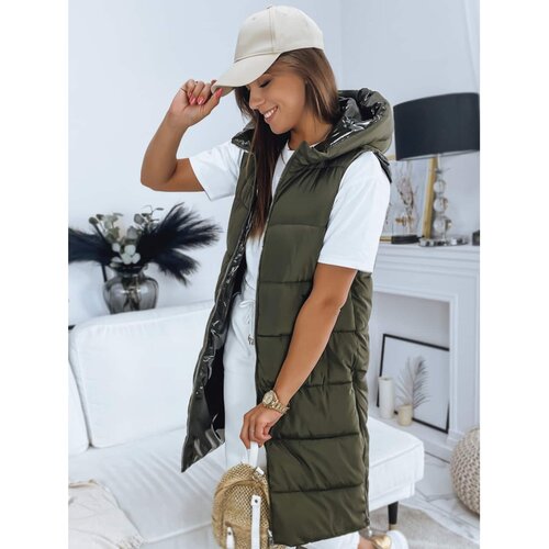 DStreet Double-sided quilted vest MARIET green TY3159 Slike