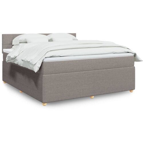 vidaXL Box spring postelja z vzmetnico taupe 180x200 cm blago Cene