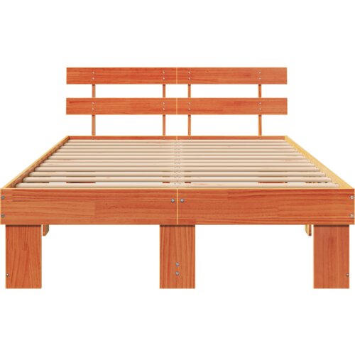 Krevetna konstrukcija s naslonjačem ula&amp;scaron;teno smeđa 135x190 cm masivni bor Slike