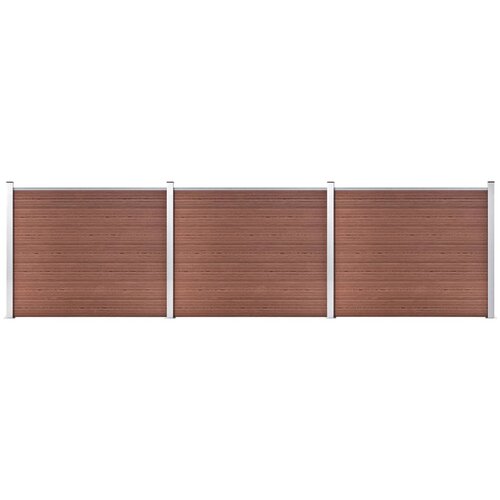 vidaXL Komplet ograjnih panelov WPC 526x146 cm rjav Cene