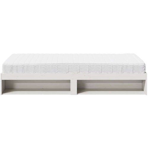  Dnevni krevet s madracem bijeli 100x200 cm puno drvo bor Slike