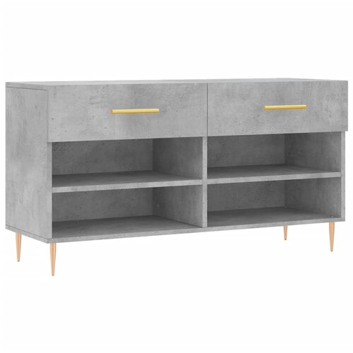Maison Chic Regal za čevlje - Polica za čevlje betonsko siv 102x35x55 cm inženirski les, (21776323) Slike