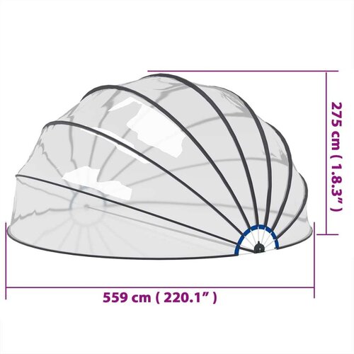  Kupola za bazen 559x275 cm - - Prosojna - 42.48 - 559 x 275 cm - Slike