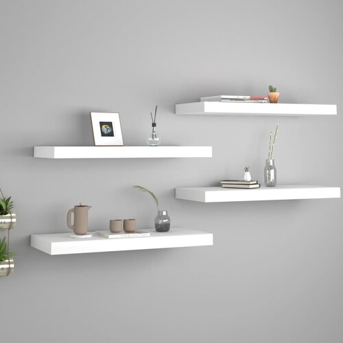 VidaXL plutajuće zidne police 4 kom bijele 60 x 23,5 x 3,8 cm MDF Slike
