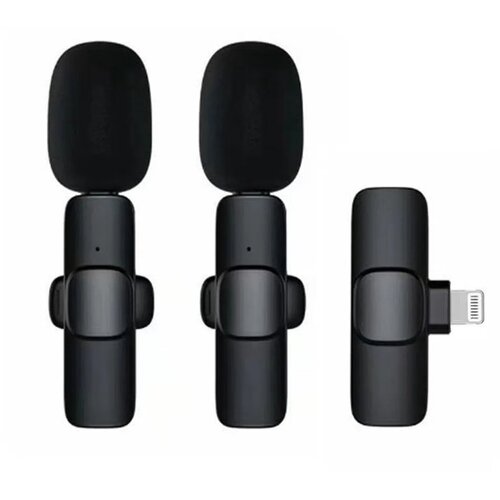  Lightning Dual Lavalier bežični mikrofon za iPhone (2 kom) K1 crni Slike