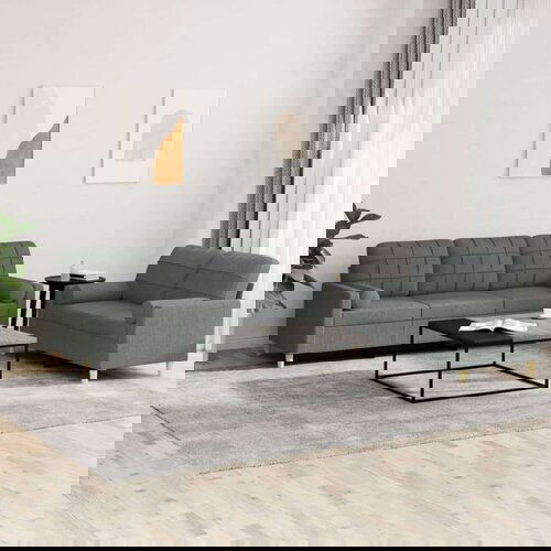  2-dijelni set sofa s jastucima tamnosivi od tkanine Cijene