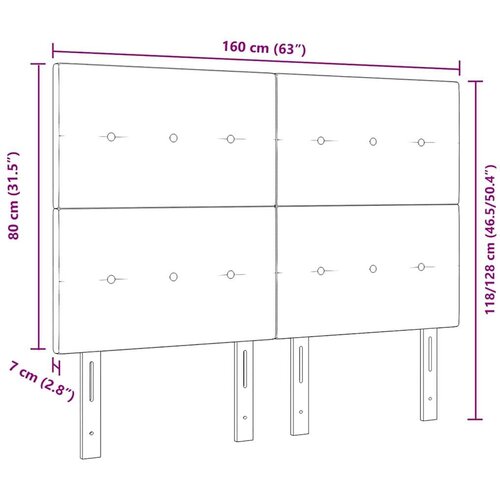  LED glava kreveta S LED lampica Plava 160 cm Poliester Slike