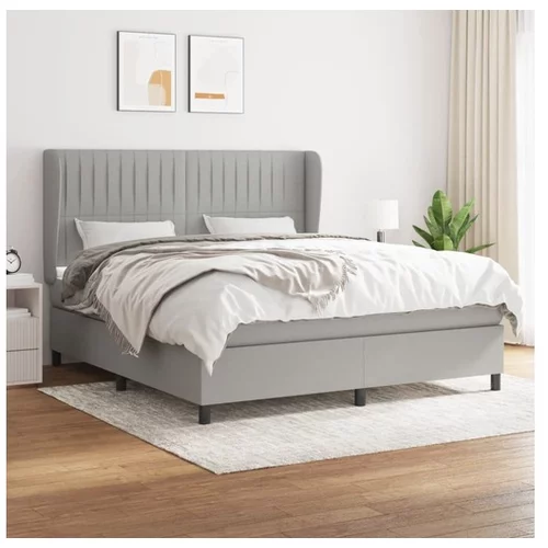 vidaXL Box spring postelja z vzmetnico svetlo siva 180x200 c