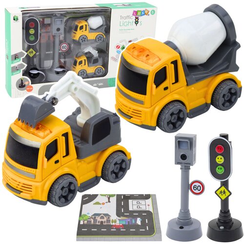  Set of traffic lights, speed camera, mat, construction cars, lights and sounds Cene