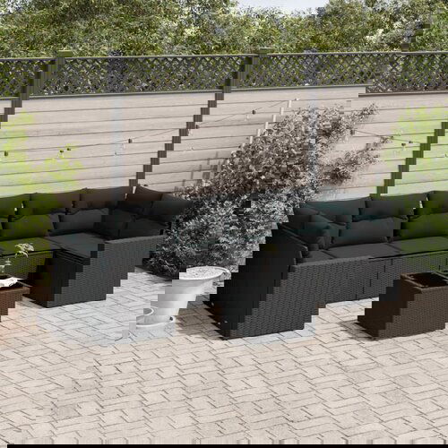 vidaXL 8-dijelni set vrtnih sofa od poliratana s jastucima crni Cijene