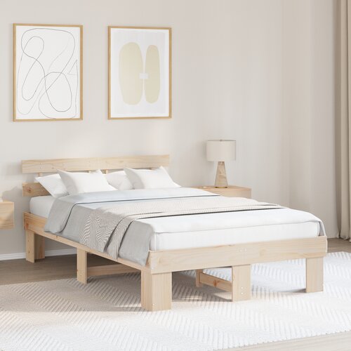 vidaXL Krevetni okvir s uzglavljem 120x200 cm Masivna borovina Cene