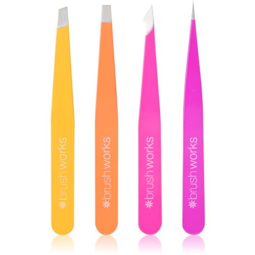 Brushworks Combination Tweezer Set set pincet za obrvi vrsta Brights 4 kos Cene