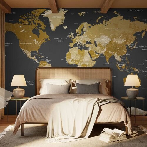  Foto tapeta - World Map: Modern Geography 490x350 Samoljepljiva Cene