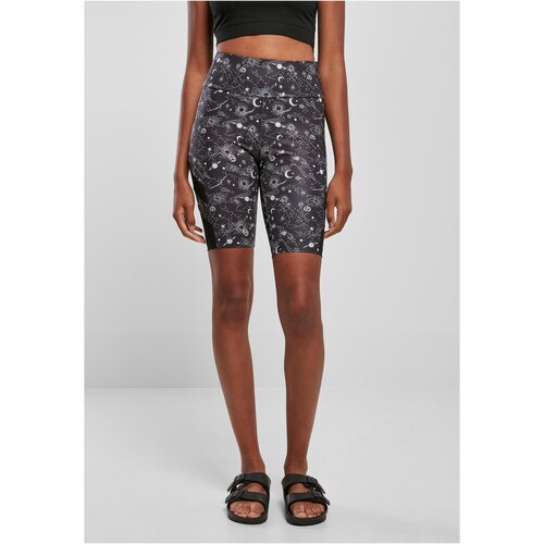 Urban Classics Women's High Waist Tech Mesh AOP Cycle Shorts blackuniverse Cene