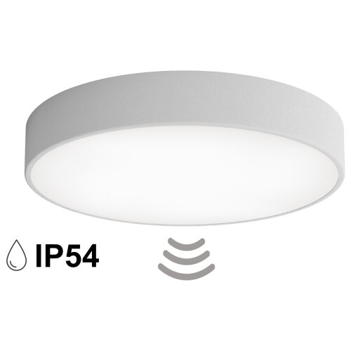 Stropno kupatilsko svetlo sa senzorom CLEO 4xE27/24W/230V, prečnika 50 cm, IP54, sivo Slike