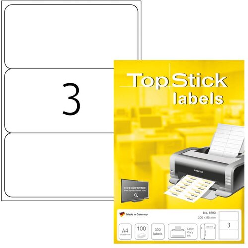 Topstick Etikete 200 x 95 mm 8793 univerzalne Herma 100 pol, (20382692) Slike