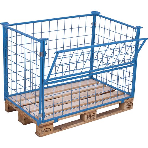  Mrežast paletni nastavek, 1 vzdolžna stranica, polovično zložljiva, tip 64, paletni nastavek 1200 x 800 mm, uporabna vi&amp;scaron;ina 1000 mm Slike