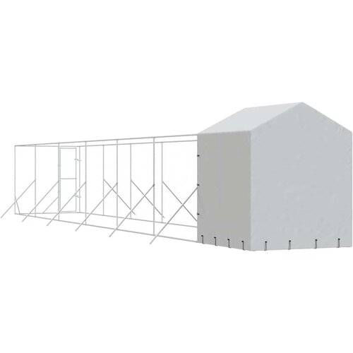  kavez za pse s krovom srebrni 2x14x2,5m pocinčani čelik Slike