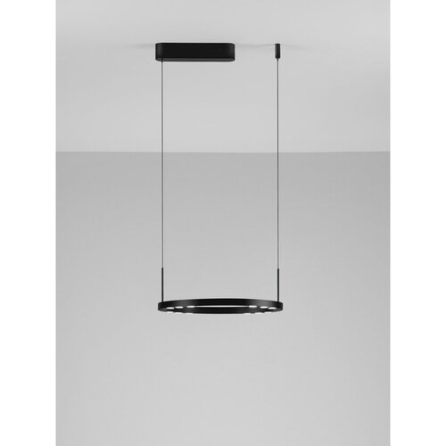 Nova Luce Mat crna LED viseća svjetiljka aluminijska s mogućnosti zatamnjivanja &amp;oslash; 40 cm Lunette &amp;ndash; Slike