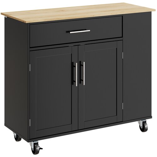 SoBuy Kuhinjski otoček Črna Hrast 99x40x84.3cm FKW133-SCH, (5000345759) Slike