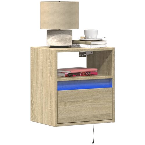 vidaXL Stenske TV omarice z LED 2 kosa sonoma hrast 41x31x45 cm Cene