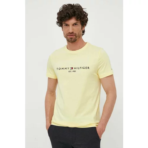 Tommy Hilfiger Bombažna kratka majica rumena barva