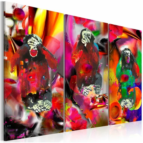  Slika - Crazy Monkeys - triptych 90x60