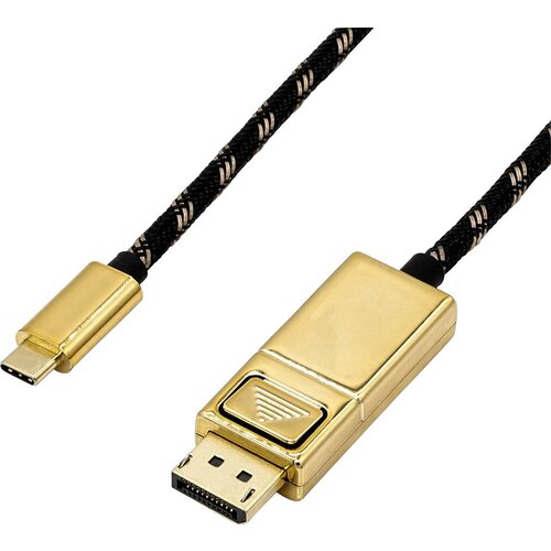 Roline USB-C&reg; / DisplayPort adapterski kabel USB-C&reg; vtič\, DisplayPort vtič 1.00 m črna/zlata 11.04.5848 USB-C&reg;-Display kabel, (20417655) Cene