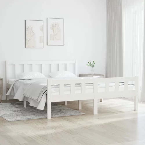  za krevet od masivnog drva bijeli 135x190 cm 4FT6 bračni